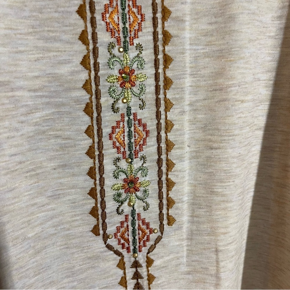 Alfred Dunner Cream Embroidered Women's Blouse Large new with tags - Picture 6 of 9